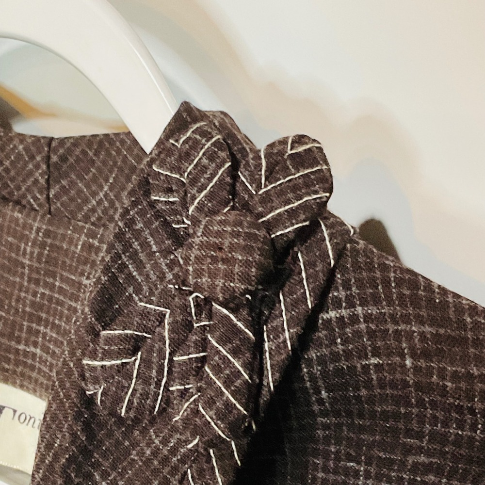 TONI TODD Original vintage 1940s brown button up rayon bows‎ maxi pockets dress - Picture 13 of 16